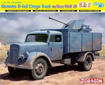 Model Kit military 6828 - German 3t 4x2 Truck w/2cm FlaK 38 (1:35)