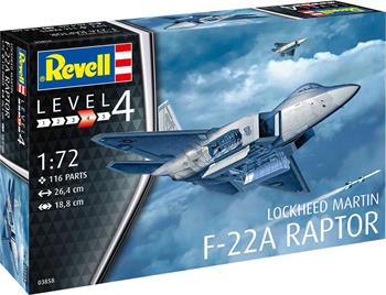 Plastic ModelKit letadlo 03858 - Lockheed Martin F-22A Raptor (1:72)